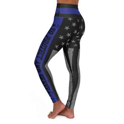 Blue Line of Defense Police High Waisted Yoga Leggings