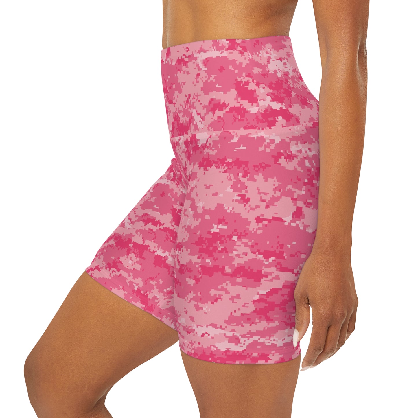 Pink Camo High Waisted Yoga Shorts