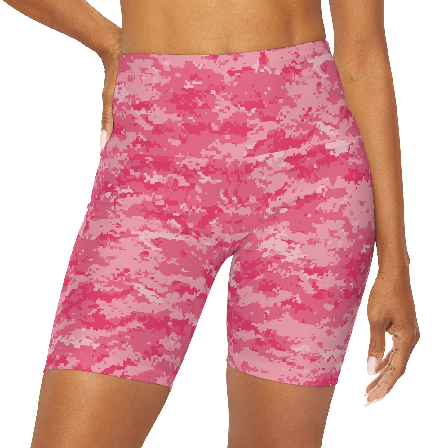 Pink Camo High Waisted Yoga Shorts