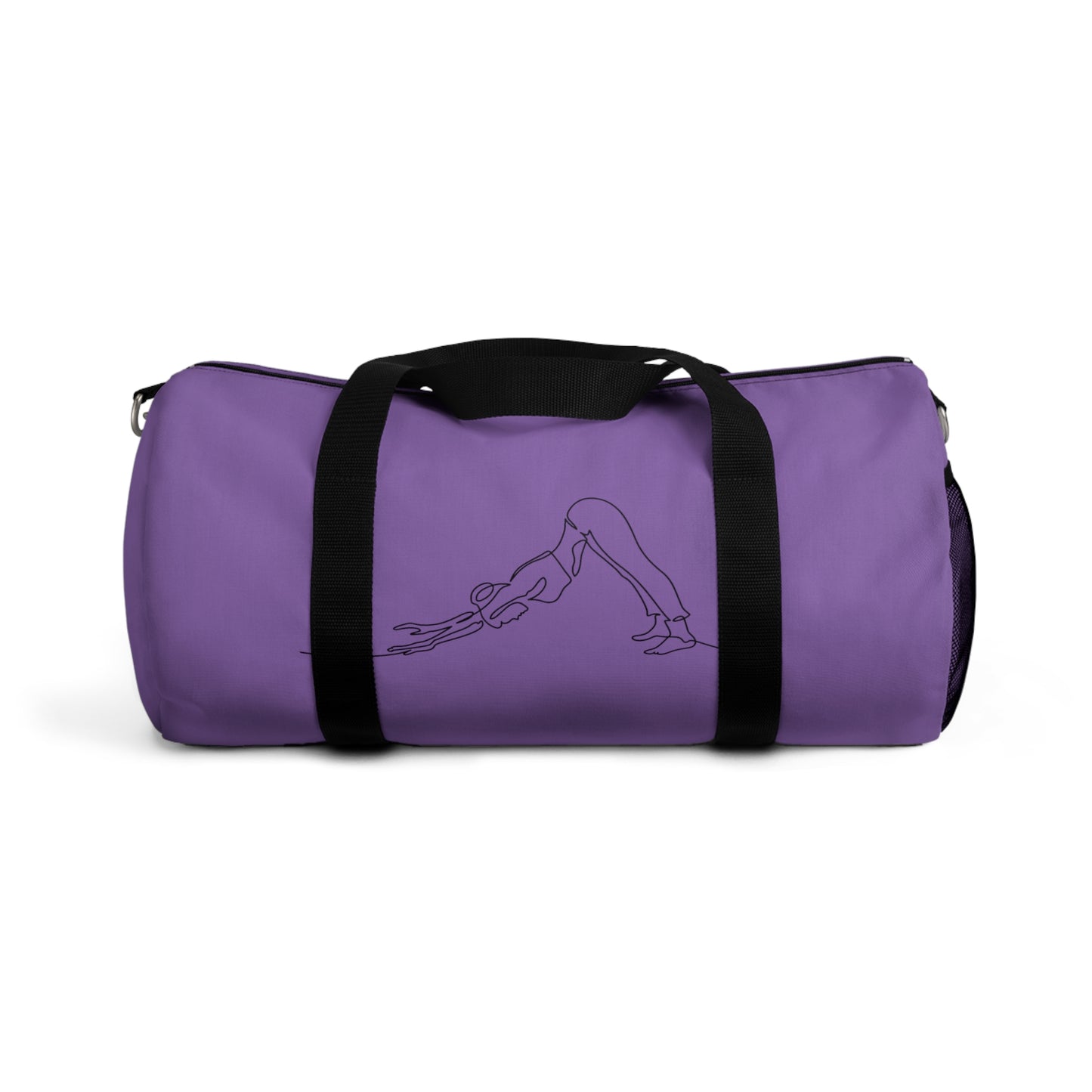 Yoga Pose Purple Duffel Bag