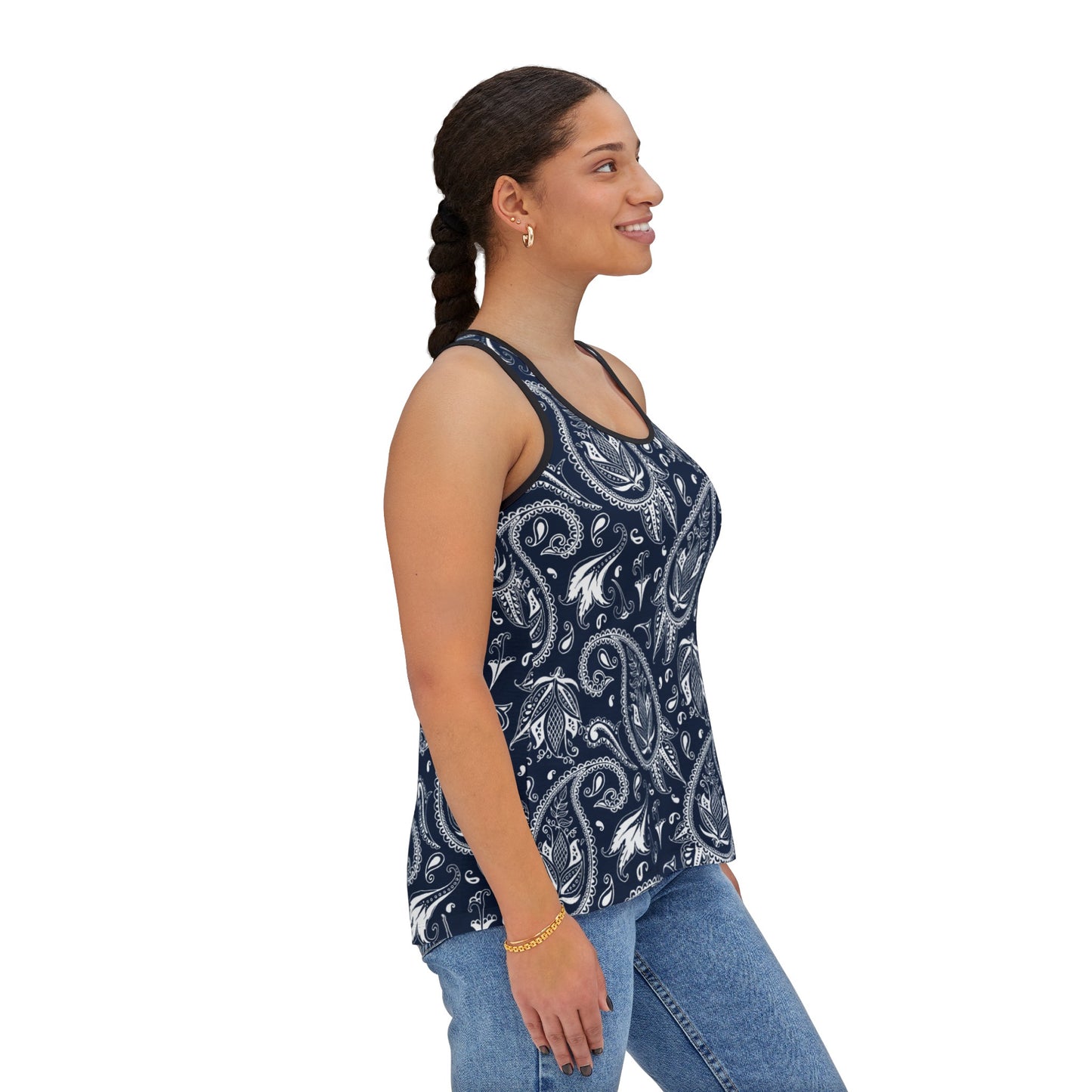 Blue Paisley Women's Tank Top