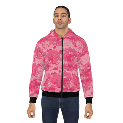 Pink Camo Unisex Zip Hoodie