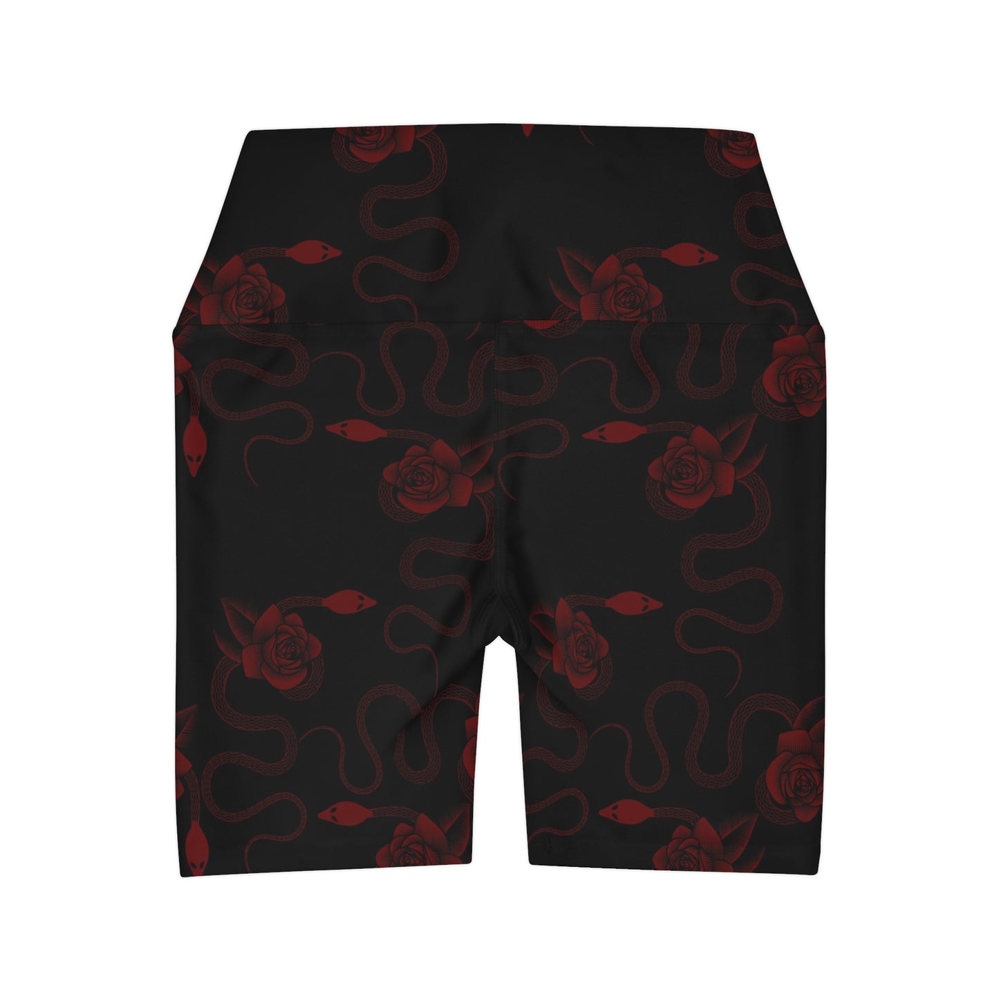 Snakes & Roses High Waisted Yoga Shorts