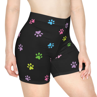 Paw Print Women's Biker Shorts