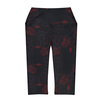 Snake & Roses Yoga Capri Leggings