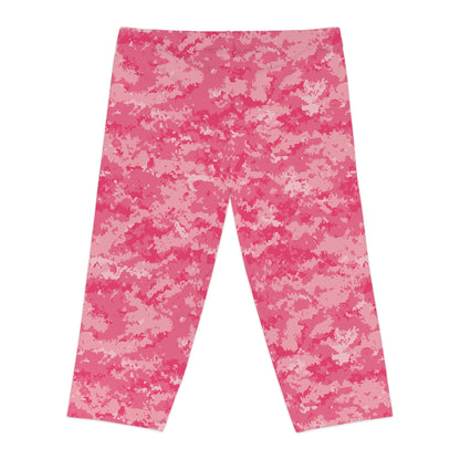 Pink Camo Women's Capri Leggings