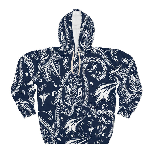 Blue Paisley Unisex Pullover Hoodie