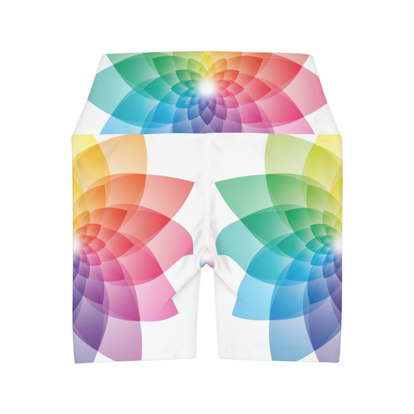 Rainbow Lotus High Waisted Yoga Shorts