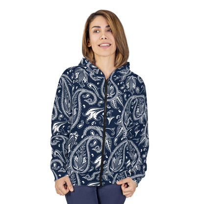 Blue Paisley Unisex Zip Hoodie