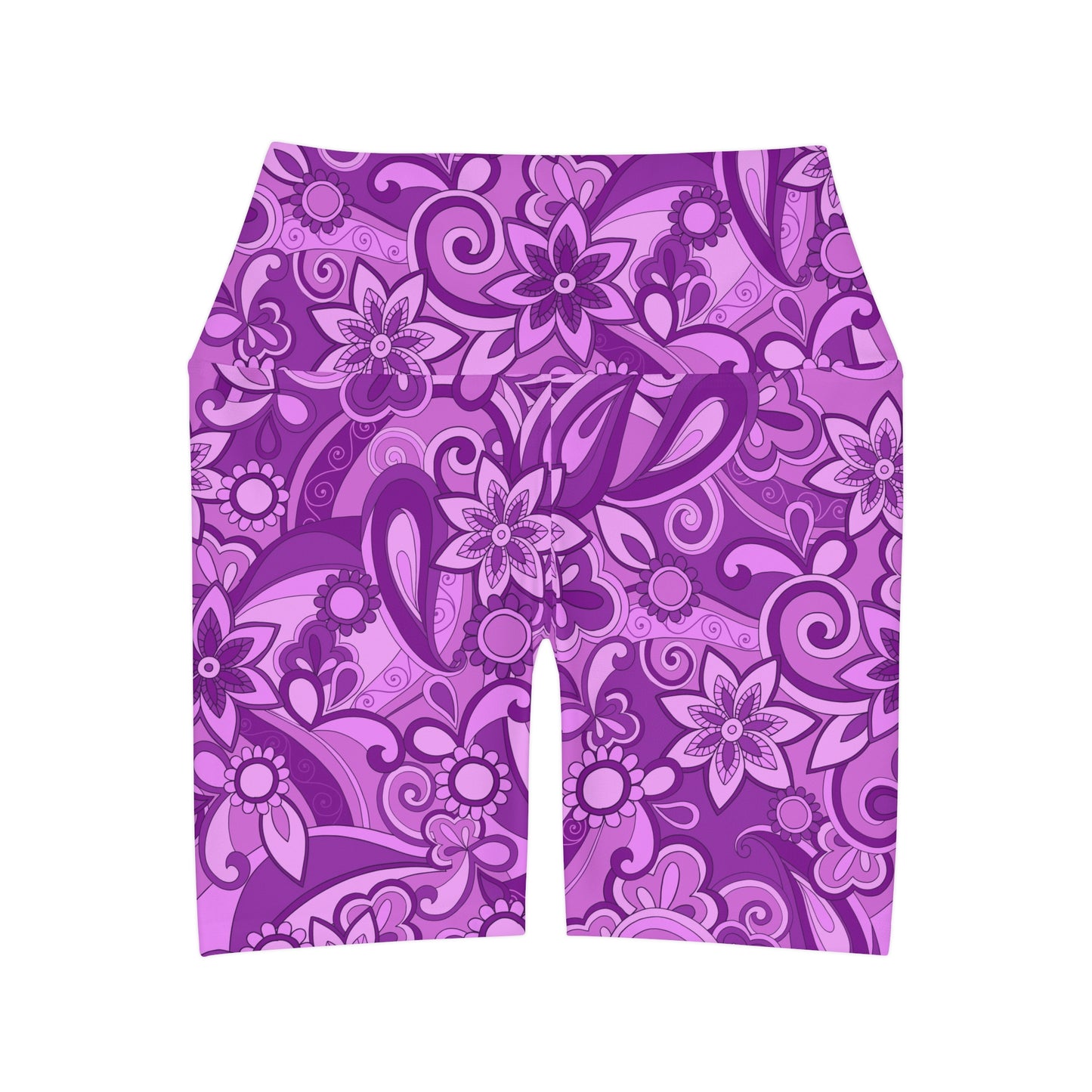 Funky purple High Waisted Yoga Shorts