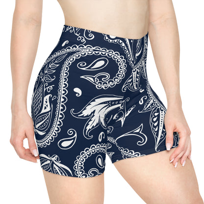 Blue Paisley Women's Biker Shorts