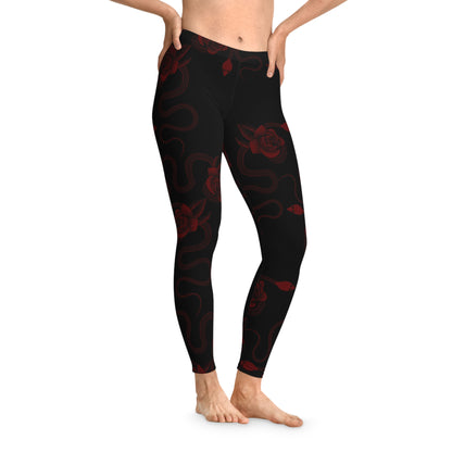 Snake & Roses Stretchy Leggings