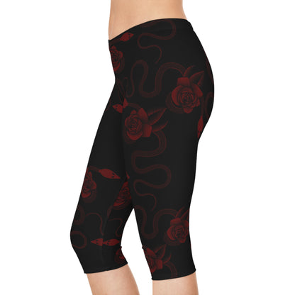 Snake & Roses Women's Capri Leggings