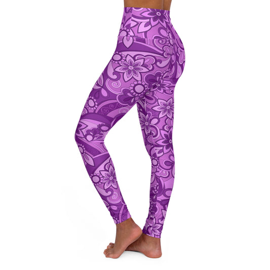 Funky Purple High Waisted Yoga Leggings