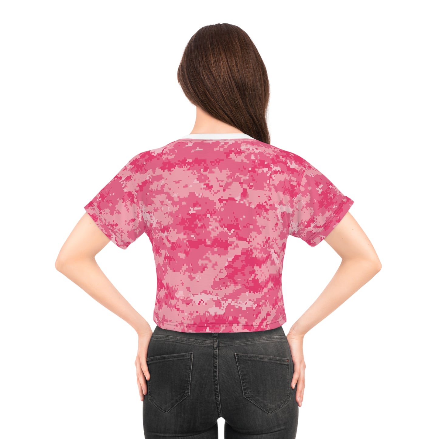 Pink Camo Crop Tee