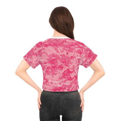 Pink Camo Crop Tee