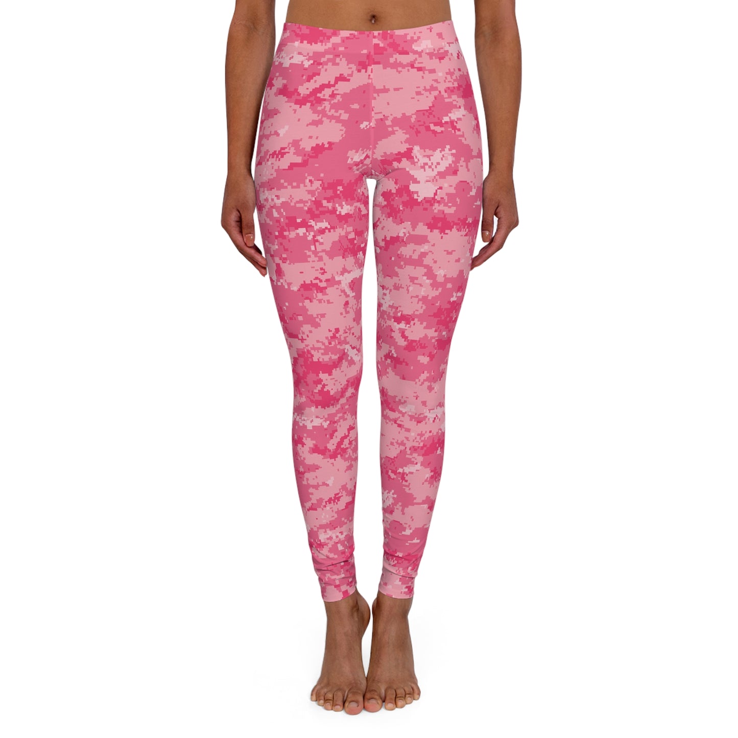 Pink Camo Women's Casual Spandex Leggings