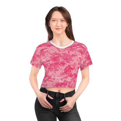 Pink Camo Crop Tee