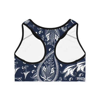 Blue Paisley Sports Bra