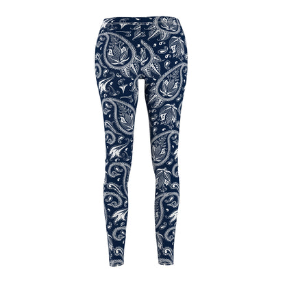 Blue Paisley Women's Casual Leggings