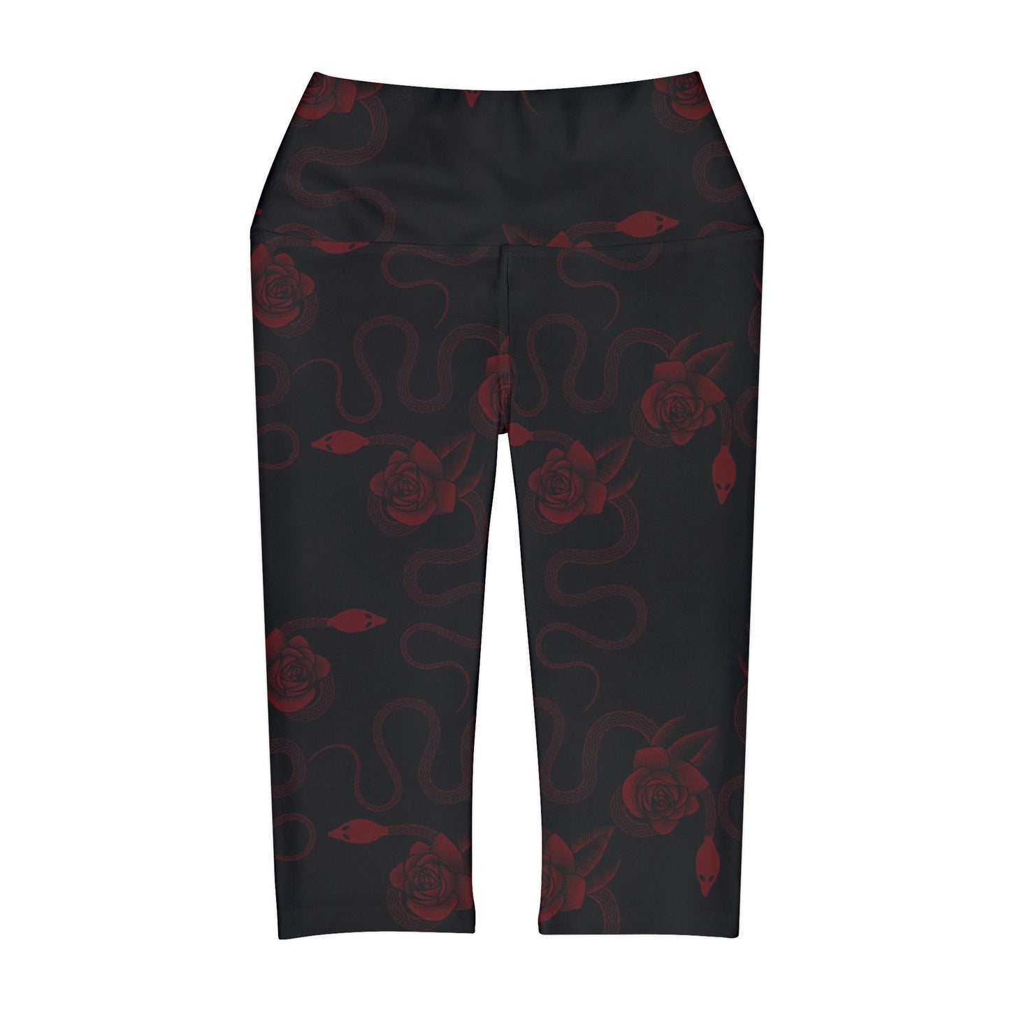 Snake & Roses Yoga Capri Leggings