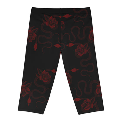 Snake & Roses Women's Capri Leggings