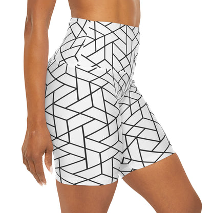 Geometric High Waisted Yoga Shorts