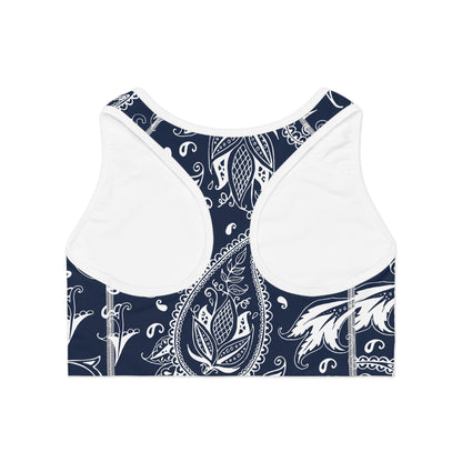 Blue Paisley Sports Bra