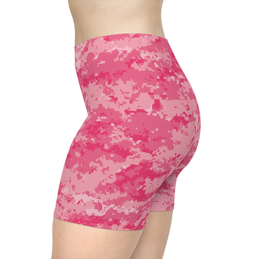 Pink Camo Women's Biker Shorts