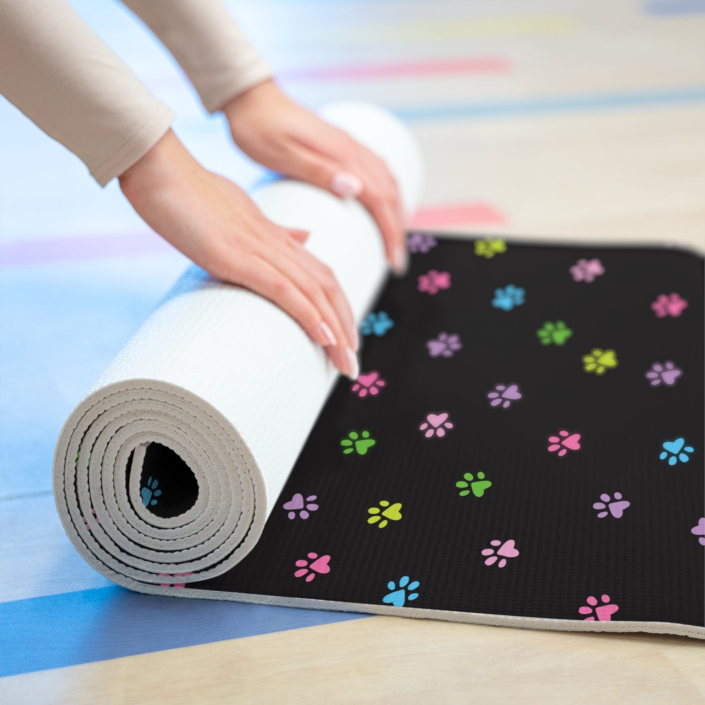 Paw Print Foam Yoga Mat