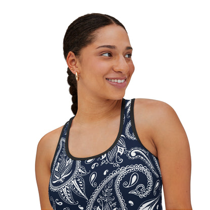 Blue Paisley Women's Tank Top