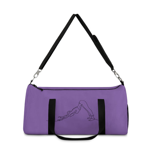 Yoga Pose Purple Duffel Bag