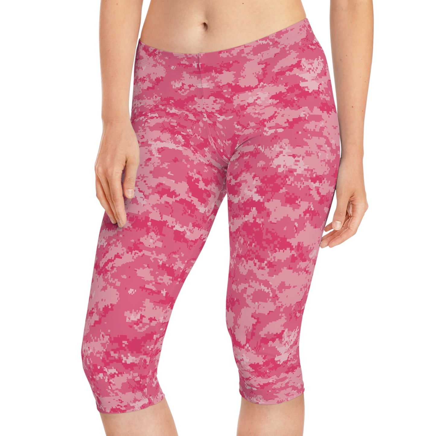 Pink Camo Women's Capri Leggings