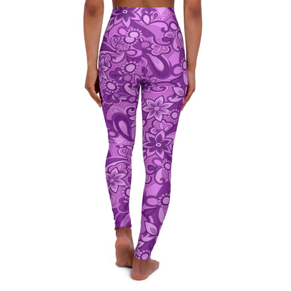 Funky Purple High Waisted Yoga Leggings