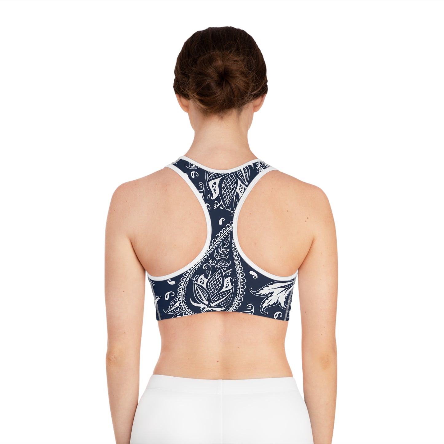 Blue Paisley Sports Bra