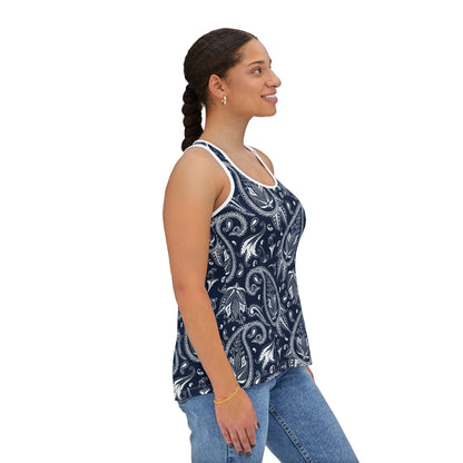 Blue Paisley Women's Tank Top