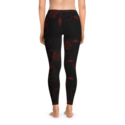 Snake & Roses Stretchy Leggings