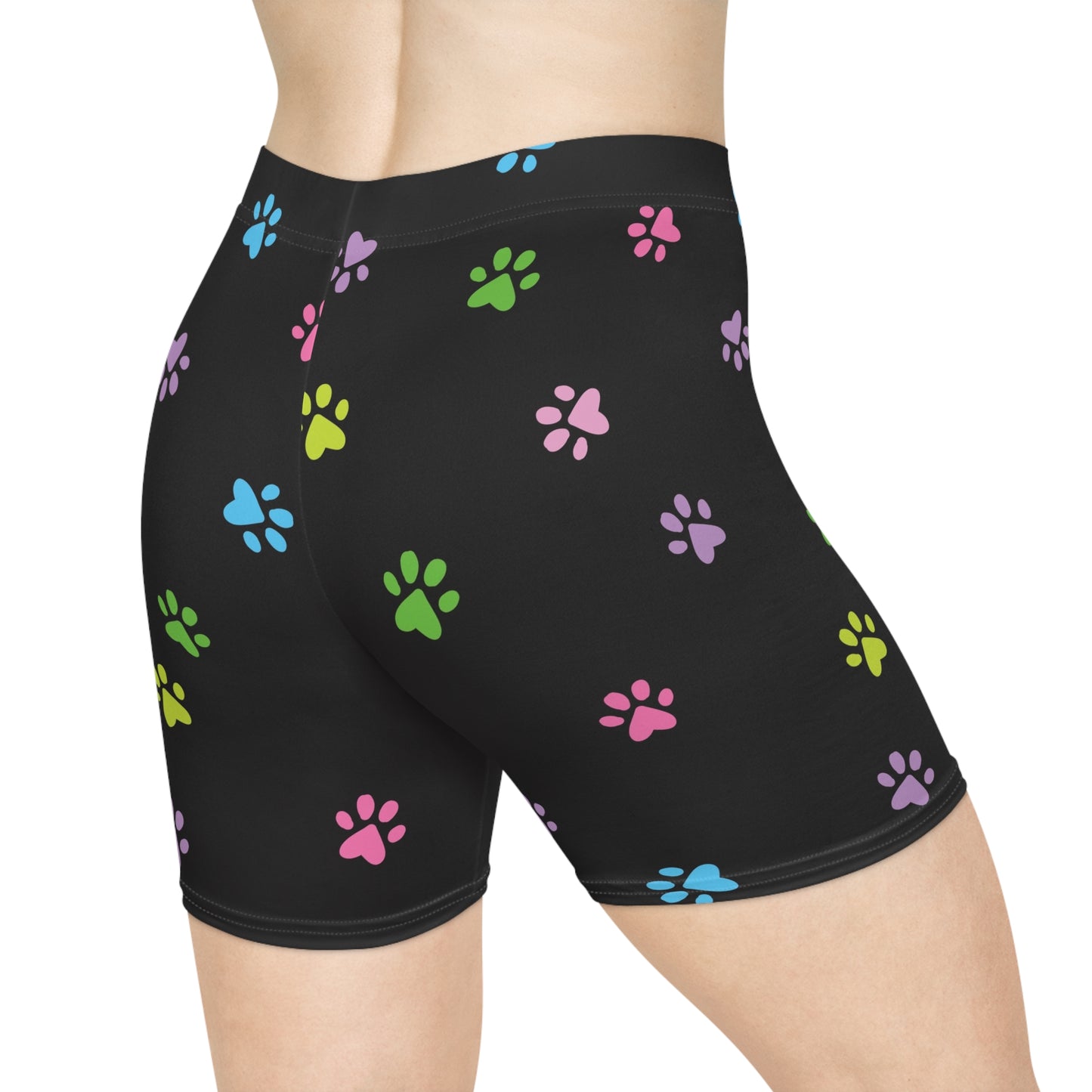 Paw Print Women's Biker Shorts