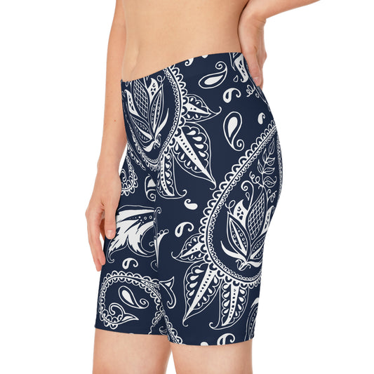 Blue Paisley Women's Bike Shorts